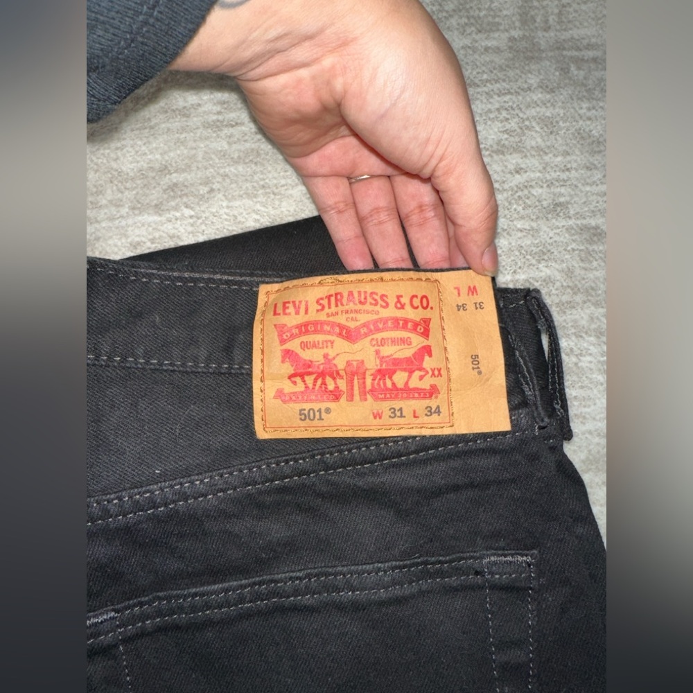 Levi's Men's Straight Jeans Black - Picture 5 of 5